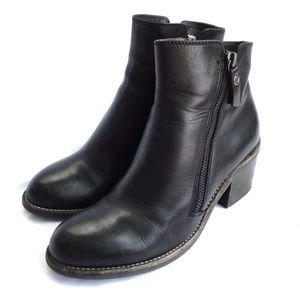 AGL Ella booties boot block heel black leather 38